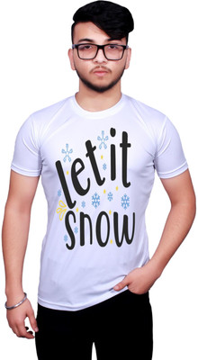 NITYANAND CREATIONS Printed Men Round Neck White T-Shirt