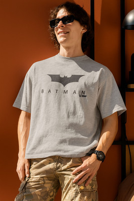 dos hermanos Printed Men Round Neck Grey T-Shirt