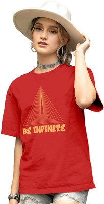 Fighterhero Printed Women Round Neck Red T-Shirt