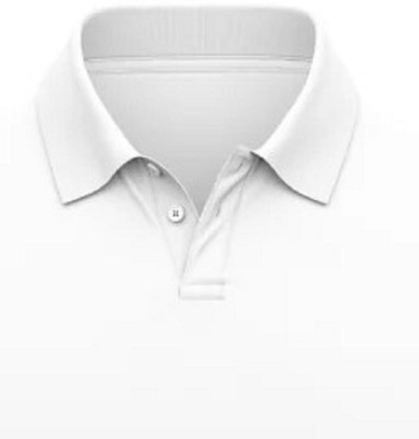 GoobyDooby Solid Men Polo Neck White T-Shirt