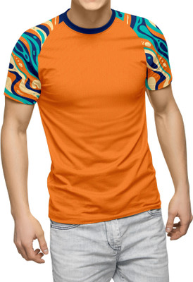 hdee Printed Men Round Neck Orange T-Shirt