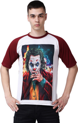 MS trading Printed Men Round Neck Maroon, White T-Shirt