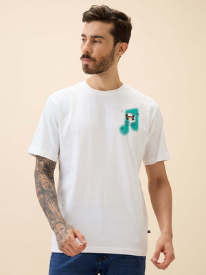 Status Quo Printed Men Round Neck White T-Shirt