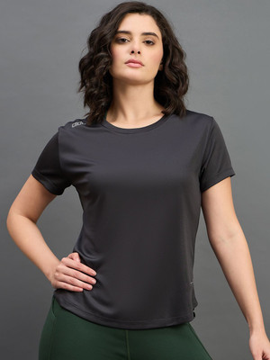 DIDA Solid Women Crew Neck Black T-Shirt