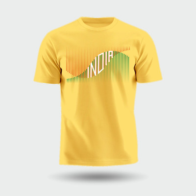 Luv My India Printed Couple Round Neck Yellow T-Shirt