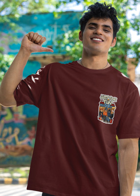 The Trend Tees Printed Men Round Neck Brown T-Shirt