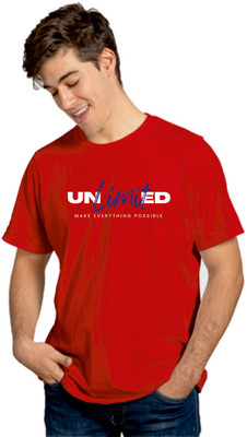 Feel Good Dorex Printed, Typography Men Round Neck Red T-Shirt