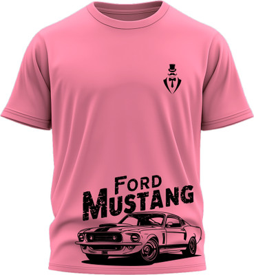 Jazira Graphic Print Men Round Neck Pink T-Shirt