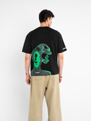 cannabie Graphic Print Men Round Neck Black T-Shirt