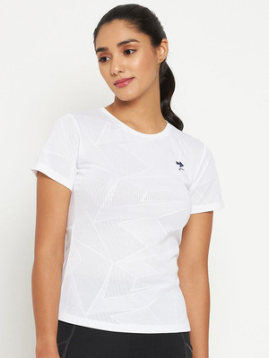 TVASTRA Solid Women Round Neck White T-Shirt