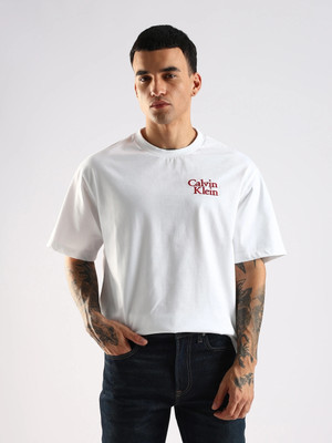 Calvin Klein Jeans Printed Men Round Neck White T-Shirt