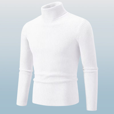 BELACHY Solid High Neck Casual Men White Sweater