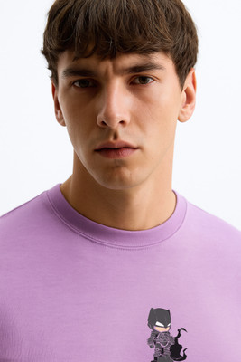 Teesverse Superhero Men Round Neck Purple T-Shirt