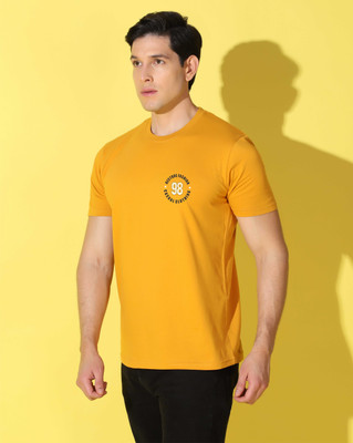 WOOSTRO Graphic Print Men Round Neck Yellow, White T-Shirt
