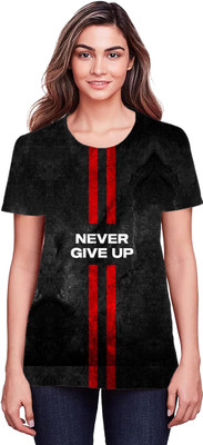 THE BLAZZE Solid Women Round Neck Black T-Shirt