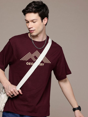 Moda Rapido Graphic Print Men Round Neck Maroon T-Shirt