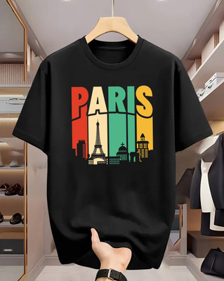 LGR FASHION Printed Men Round Neck Black T-Shirt