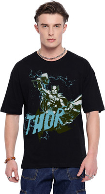 MARVEL By Metronaut Graphic Print Men Round Neck Black T-Shirt