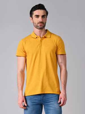 KILLER Printed Men Polo Neck Brown T-Shirt