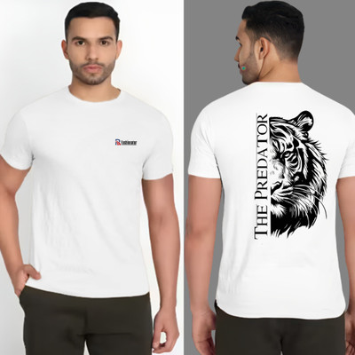 RARFASHIONATER Printed Men Round Neck White T-Shirt
