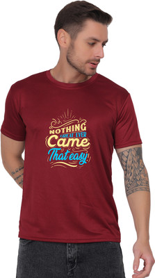 SaurabhEcomX Graphic Print Men Round Neck Maroon T-Shirt