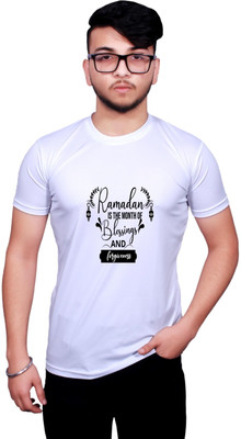 KRYONIX Printed, Typography Men Round Neck White T-Shirt