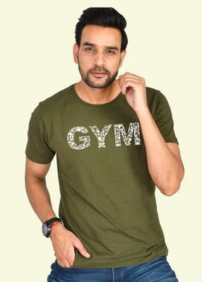 Burundi Blu Typography Men Round Neck Green T-Shirt