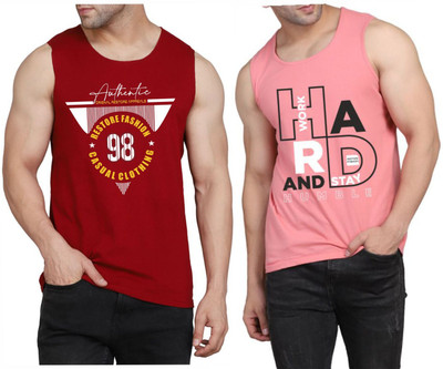 Restore Printed Men Round Neck Maroon, Pink, Multicolor T-Shirt