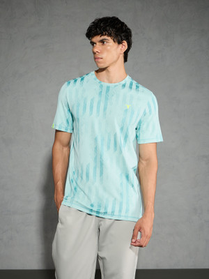 TECHNOSPORT Self Design Men Round Neck Reversible Green T-Shirt
