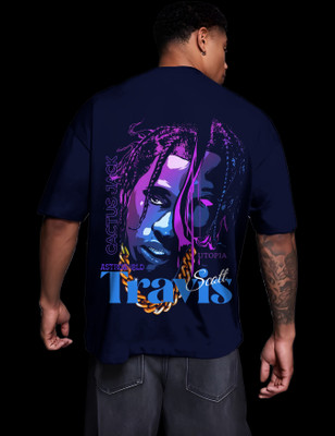 RAN ELEVEN COMPANY Graphic Print Men Crew Neck Dark Blue T-Shirt