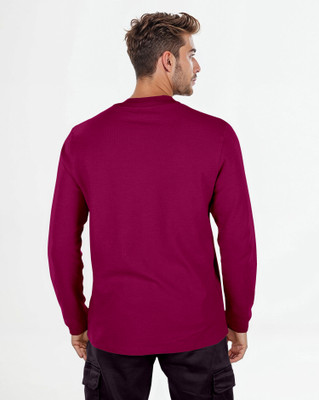 Triptee Animal Print Men Round Neck Maroon T-Shirt