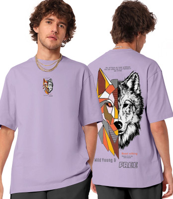 FIONAA TRENDZ Printed Men Round Neck Purple T-Shirt