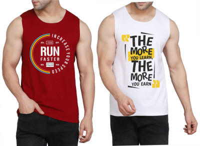 Restore Printed Men Round Neck Maroon, White, Multicolor T-Shirt