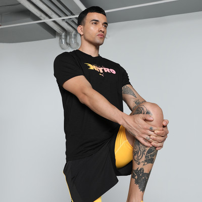 PUMA Printed Men Round Neck Black T-Shirt