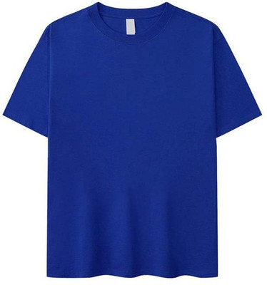 Shri Ji Collection Solid Men Round Neck Blue T-Shirt