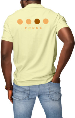 Fighterheero Printed Men Polo Neck Yellow T-Shirt