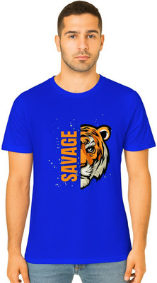 DGC Printed Men Round Neck Blue T-Shirt