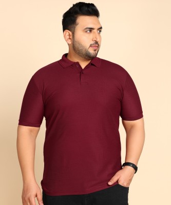 METRONAUT PLUS Solid Men Polo Neck Maroon T-Shirt