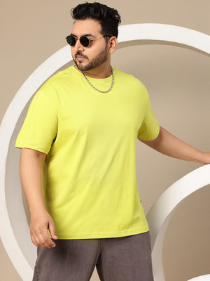Sztori Solid Men Round Neck Green T-Shirt