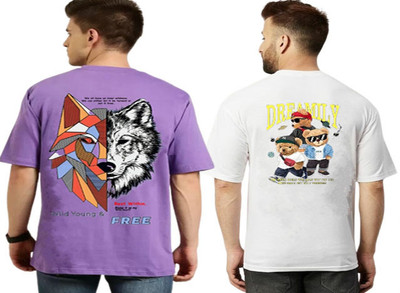 xpecto style Graphic Print Men Round Neck Purple, White T-Shirt
