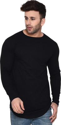 Trendfull Solid Men Round Neck Black T-Shirt