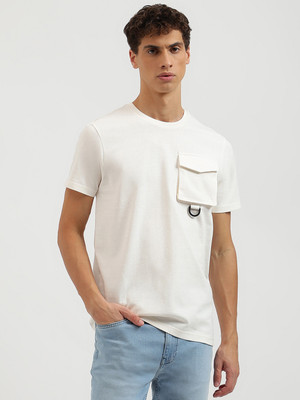 United Colors of Benetton Solid Men Crew Neck White T-Shirt
