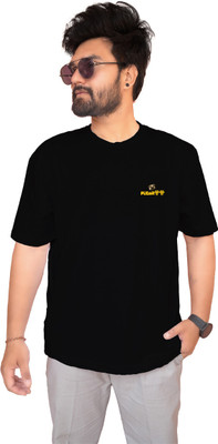 PUGAROO Printed Men Round Neck Black T-Shirt