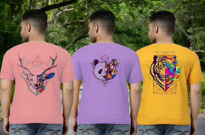 Parona Printed Men Round Neck Multicolor T-Shirt