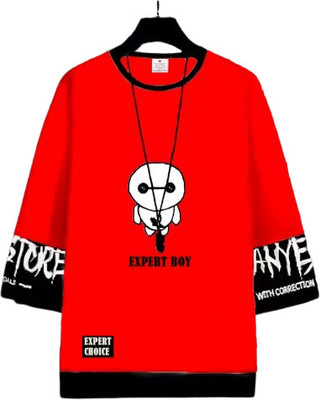 RMLKN Printed Men Round Neck Red T-Shirt