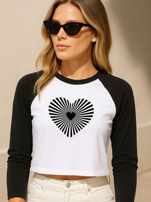 SLENOR Graphic Print Women Round Neck Black T-Shirt