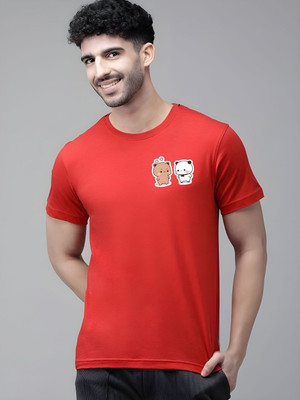 SZN Graphic Print Men Round Neck Red T-Shirt