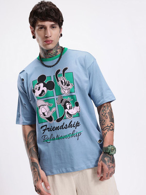 Kook N Keech Disney Printed Men Round Neck Blue T-Shirt