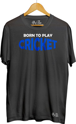 THE PRINT PLATTER Typography Men Round Neck Black T-Shirt