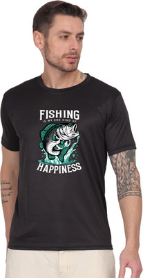 SaurabhEcomX Graphic Print Men Round Neck Black T-Shirt